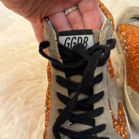 Golden Goose Orange Glitter Midstars - Picture 6 of 12